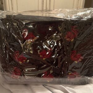 Embroidered Black and Red Home Accent